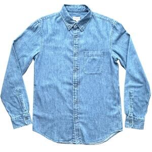 Club Monaco Slim Fit Denim Button Down Shirt Size S 100% Cotton